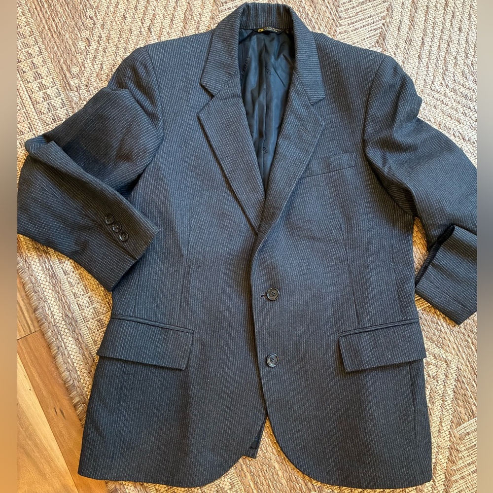 Adolfo for Sak’s Fifth Avenue Dark Gray Pinstripe Blazer